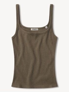 Buck Mason Surplus Rib Scoop Neck Tank in Marled Coastal Cedar